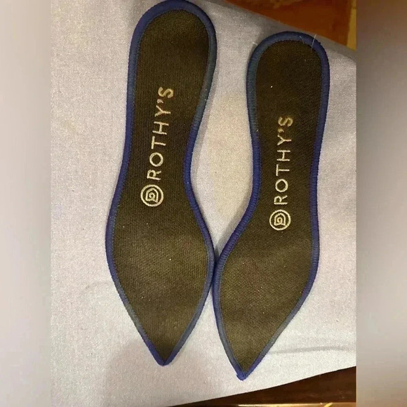 Rothy's Black Blue Pointed Toe Ballet Flats 7.5 - Picture 8 of 8